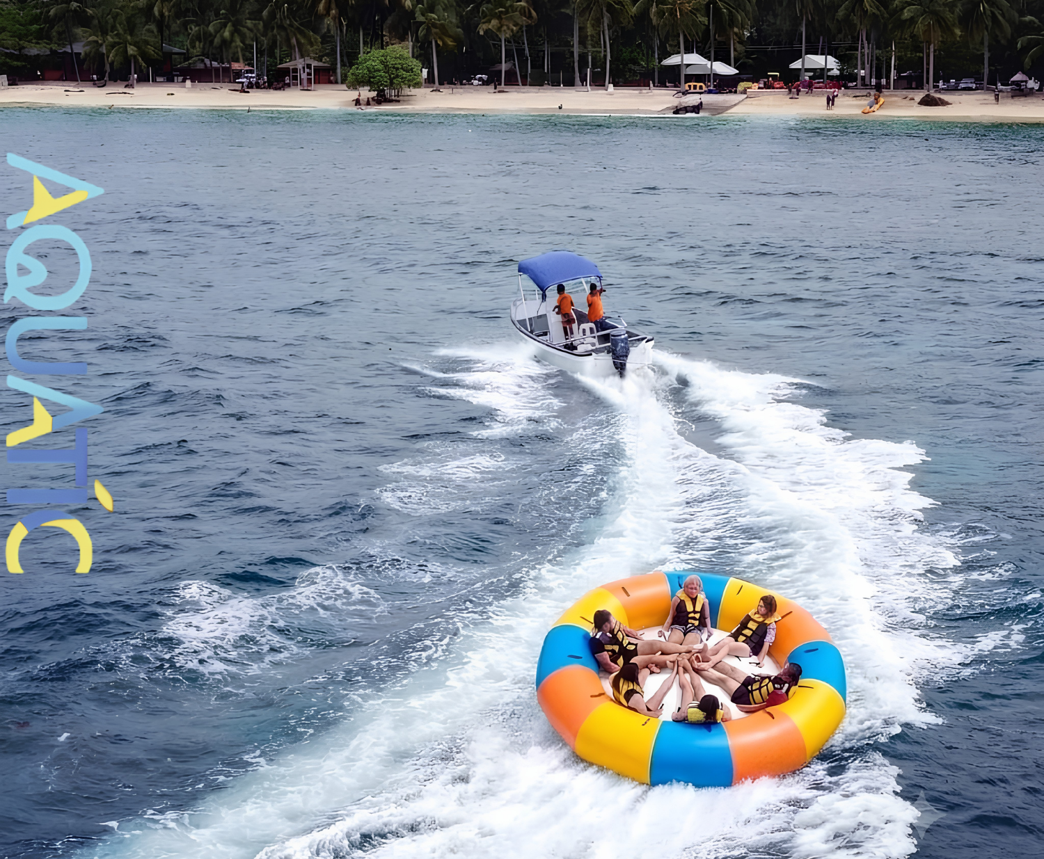 Water sport inflatable disco boat